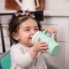 Amazon.com : Infantino My 1st Tumbler, Silicone Sippy Cup with Straw &  Handle, Spill-Resistant, for On-the-Go, BPA-Free Transition Cup, Mint : Baby