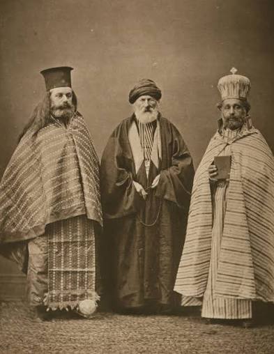 An Armenian priest, a Muslim Mullah, and a Greek priest, Konia. (1873, in Ottoman Empire).