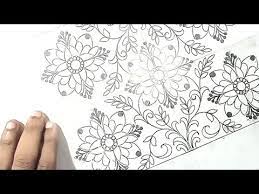 Sewing scissors, a water soluble marking pen and an embroidery needle. Hand Embroidery Design 02 How To Draw An Easy Saree Jaal Design For Hand Embroidery Youtube