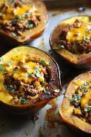 Turkey Chili Stuffed Acorn Squash Recipe Acorn Squash Recipes Acorn Squash Turkey Chili