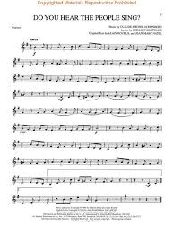 Do You Hear The People Sing Les Miserables Clarinet Sheet Music Saxophone Sheet Music Violin Sheet Music