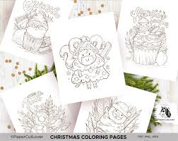 Download your christmas cards to color for free. Christmas Coloring Pages Set Of 5 Printable Coloring Sheets Jpeg By Arinashe Thehungryjpeg Com