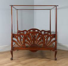 Antique 5ft King Size Art Deco Colonial Raj Mahogany Four Poster Bed Circa 1920 Yola Gray Antiques