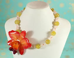 Tropical Fine Jewelry Gifts By Deviandco On Etsy Handmade Flower Necklace Flower Jewellery Orchid Necklace