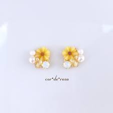 向日葵 ひまわり ピアス イヤリング イヤリング 作り方 樹脂ジュエリー アクセサリー