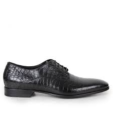 Hugo Boss Black Mens Black Florco Moc Croc Leather Shoes Found On Polyvore Featuring Polyvore Men S F Leather Shoes Men Dress Shoes Men Black Formal Shoes Men