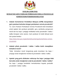 Kpm On Twitter Soalan Lazim Berkaitan Garis Panduan Pembukaan Semula Prasekolah Kementerian Pendidikan Malaysia Turut Boleh Dimuat Turun Di Https T Co Zutzbxiicb Https T Co Nnm2zon1ee