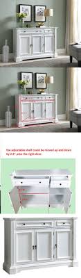 Cabinets And Cupboards 20487 Kings Brand White Buffet Cabinet Console Table With Storage Drawers Shelves White Buffet Cabinet White Buffet Buffet Cabinet