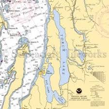Michigan Torch Lake Bellaire Nautical Chart Decor