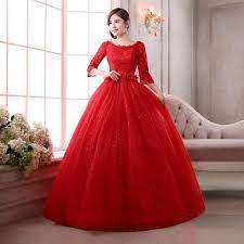 Flash sale up to 80% off. Hot Sale Elegant Half Sleeve O Neck Red Wedding Dresses Lace Beaded Photography Sexy Ball Gown Wedding Gowns Buy Red Wedding Dresses With Sleeves Elegant Long Sleeve Wedding Gowns Ball Gown Muslim Wedding Dress