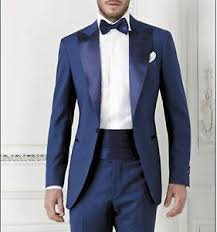Der geschäftsmann trägt einen anzug täglich, andere nur zu besonderen gelegenheiten. Herren Blau Smoking Slim Fit Anzug Groomsmen Formeller Hochzeit Abend Party Ebay
