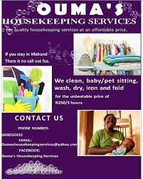 Ouma S Housekeeping Services Housekeeping Cleaning Service Pet Sitting