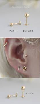 Solid14k Gold Ball Labret Tragus Piercing Traguspiercing Labretpiercing 14kgold Tragus Labret Tragus Gold Tragus Piercings Tragus Piercing Jewelry