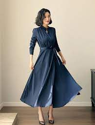 楽天市場 ロングドレス フォーマルドレス パーティードレス 結婚式 ワンピース 大人 大きいサイズ レディース ネイビー 長袖 披露宴 母親 ロング ドレス ママ 30代 40代 50代 体型カバー 着痩せ 謝恩会 他と被らない ebm78 ライバルは ファッション エレガント