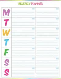 Free Printable Bi Weekly Planner Cute Colorful Template Weekly Planner Free Printable Weekly Planner Template Weekly Planner Free