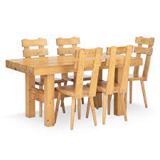 6 sizes • with solid top or with leaves. Vintage Pinewood Dining Table Chairs Set 1970s Set Of 6 For Sale At Pamono