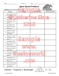 Step By Step Wave Speed Problems Build Student Confidence Problem Solving Waves Science Student