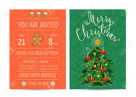Invitation On Christmas Party With Date And Time Decorated With Royalty Free Cliparts Vectors And Stock Illustration Image 67173918