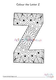 The coloring page is printable and kids can color it in the classroom or at home or color online. Letter Z Mandala Colouring Page