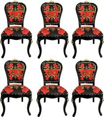 Black and combo can accommodate a combined room. Pompoos By Casa Padrino Luxury Baroque Dining Chairs Roses Black Red Gold Dining Set 6 Pompoos Baroque Chairs Designed By Harald Gloockler
