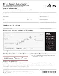 tmrs direct deposit authorization fill out printable pdf forms online