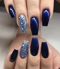 Elegant Navy Blue Nail Colors And Designs For A Super Elegant Look In 2020 Dark Blue Nails Blue And Silver Nails Blue Nail Color