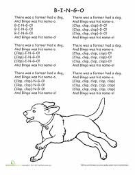 Bingo Was His Name O Lyrics Sing Bingo Worksheet Education Com Nursery Rhymes Lyrics Bingo Preschool Songs