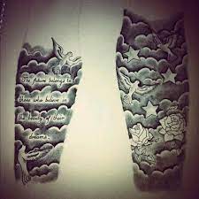 Star Clouds And Quote Tattoo Half Sleeve Tattoos For Guys Arm Tattoos For Guys Half Sleeve Tattoo Stencils