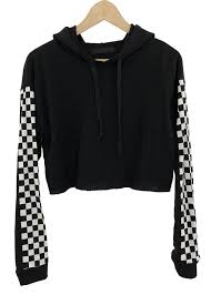Black And White Checkered Tank Top Checkered Hoodie Crop Ropa