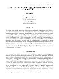 A dividend is a distribution to the shareholders of the company based on the number and type of shares that they hold. Http Www Ijbs Unimas My Images Repository Pdf Vol20 No1 Paper11 Pdf