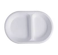 Snack Plate 2-Compartment Rounded