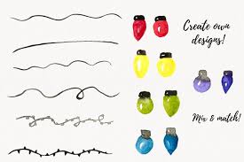 Check spelling or type a new query. Christmas Lights Clipart Watercolor String Lights Clipart By Old Continent Design Thehungryjpeg Com