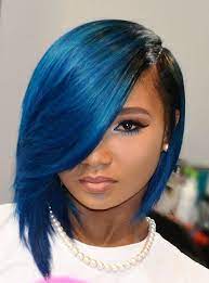 24 Photos Of Blue Hair That Blow Us Away Trendy Bob Hairstyles Hair Styles Bob Hairstyles