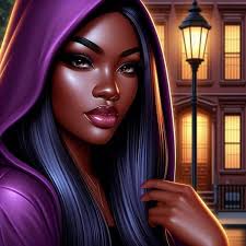 hyper-realistic portrait featuring an African-American female face. 4  versions.