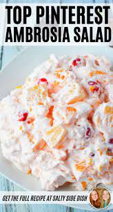 Ambrosia Salad Recipe With Cool Whip Ambrosia Recipe Cool Whip Desserts Fruit Dishes