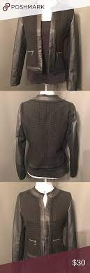 Willi Smith Tweed And Faux Leather Black Jacket Black Jacket Leather Jacket Black Tweed