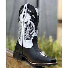BOTA TEXANA FORT BOOTS 318 PRETO/FLOTER BRANCO