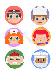 All png images can be used for personal use unless stated otherwise. Vektor Datar Kecil Segar Profesi Lucu Karakter Kartun Avatar Set Ilustrasi Elemen Grafis Templat Ai Unduhan Gratis Pikbest
