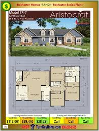 Modular Homes Rochester Home Inc Aristocrat Er7 Ranch Plan Price Catalog P76 1215 Rochester Homes Modular Homes House Styles
