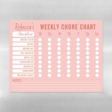 Custom Colors Weekly Chores Chart Checklist Pink Magnetic