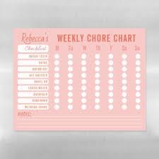 custom colors weekly chores chart checklist pink magnetic