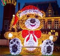 LED Christmas Outdoor Decoration LED 3D Giant Teddy Bear Motif Lights