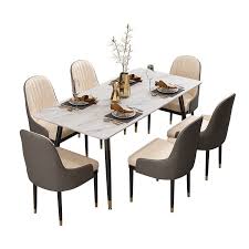 Amart furniture can transform your dining room with our 6 seater dining suites. China Italian Luxury Design Marble Top Dining Table Set 6 Seater With Metal Legs China Marble Table Dining Table