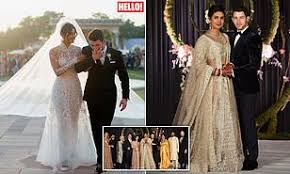 Lauren designed chopra's gown for her christian ceremony to jonas, held saturday at the taj umaid bhawan palace in jodhpur, india. Priyanka Chopra And Nick Jonas Release First Official Wedding Photos Daily Mail Online