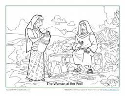 Tangram woman head shape and solution. Woman At The Well Coloring Page On Sunday School Zone