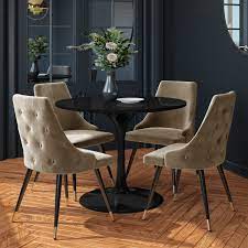 We did not find results for: Aura Black Round High Gloss Dining Table With 4 Beige Velvet Dining Chairs Furniture123