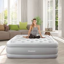Beautyrest Sky Rise Raised Air Mattress With Hands Free Express Pump Full Walmart Com Walmart Com