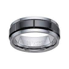 Men S Tungsten And Black Ceramic Wedding Band Ceramic Wedding Bands Wedding Bands Groom Ring