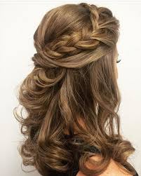 Using a comb, create a deep side parting. Bridal Hairstyles Inspiration Braid Crown Half Up Half Down Hairstyle Weddinghair Hairstyle Promhair Bri Beauty Haircut Home Of Hairstyle Ideas Inspiration Hair Colours Haircuts Trends