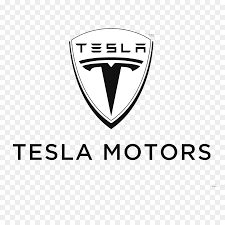 It's a white logo set against a black background. Tesla Logo